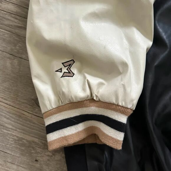 Vintage Starbury Leather Bomber Jacket Size XL Stephon Marbury NYC - Picture 2 of 10